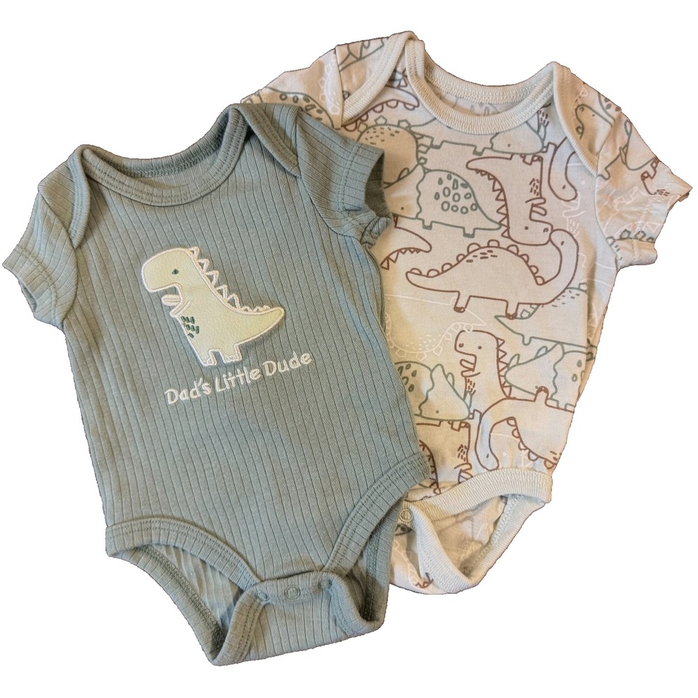 Baby Boy Outfits Newborn Bodysuits Rompers Clothes Lot Dad's Little Dude Dinos